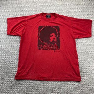 Jimmy Hendrix Shirt Men Extra Large XL Red Admit One Graphic T-Shirt Y2K 2006